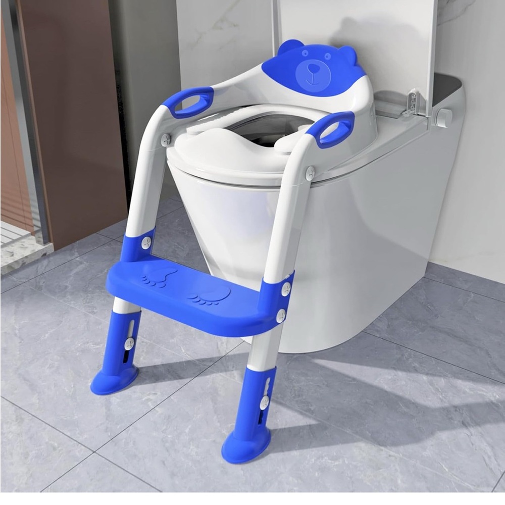 NWT Potty Training Seat with Step Stool Ladder Blue and White